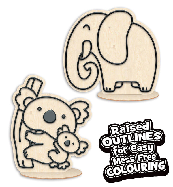 Animal clay coloring kit, Animal clay art set, koala, elephant  modeling craft for kids, animal  clay coloring activity, DIY animal craft kit, Kids animal sensory art, animal creative project, Non-toxic animal clay kit, Koala clay craft, Fun elephant activity for children.