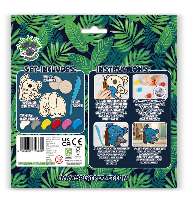 Animal clay coloring kit, Animal clay art set, koala, elephant  modeling craft for kids, animal  clay coloring activity, DIY animal craft kit, Kids animal sensory art, animal creative project, Non-toxic animal clay kit, Koala clay craft, Fun elephant activity for children.