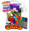 kids, children, childrens, color in t-shirt, color your own t-shirt, coloring shirt, splat planet, cars, race car, racing car, sports car, car coloring, car t-shirt, kids activity, kids craft, arts and crafts for kids, screen free activity, rainy day activity, washable markers, toddler activity, race track, racing, fast cars, boys gift, birthday gift for kids, DIY t-shirt, wearable art, creative play