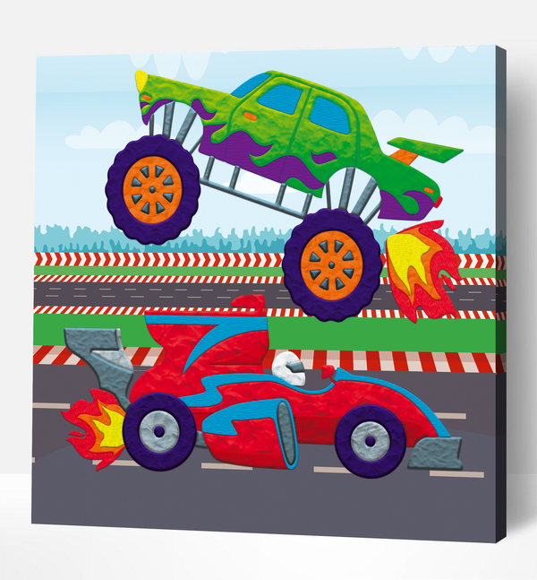cars clay painting kit, car craft kit, car clay art, paint by numbers clay kit, clay painting kit for kids, race car art kit, car artwork, car gift, race car gift, sensory art activity, mess free craft, air dry clay kit, canvas art kit, creative activity for kids, kids craft kit, arts and crafts for kids, screen free activity, rainy day activity, car craft activity, racing car craft, clay art kit, DIY canvas art, car canvas, birthday gift for kids