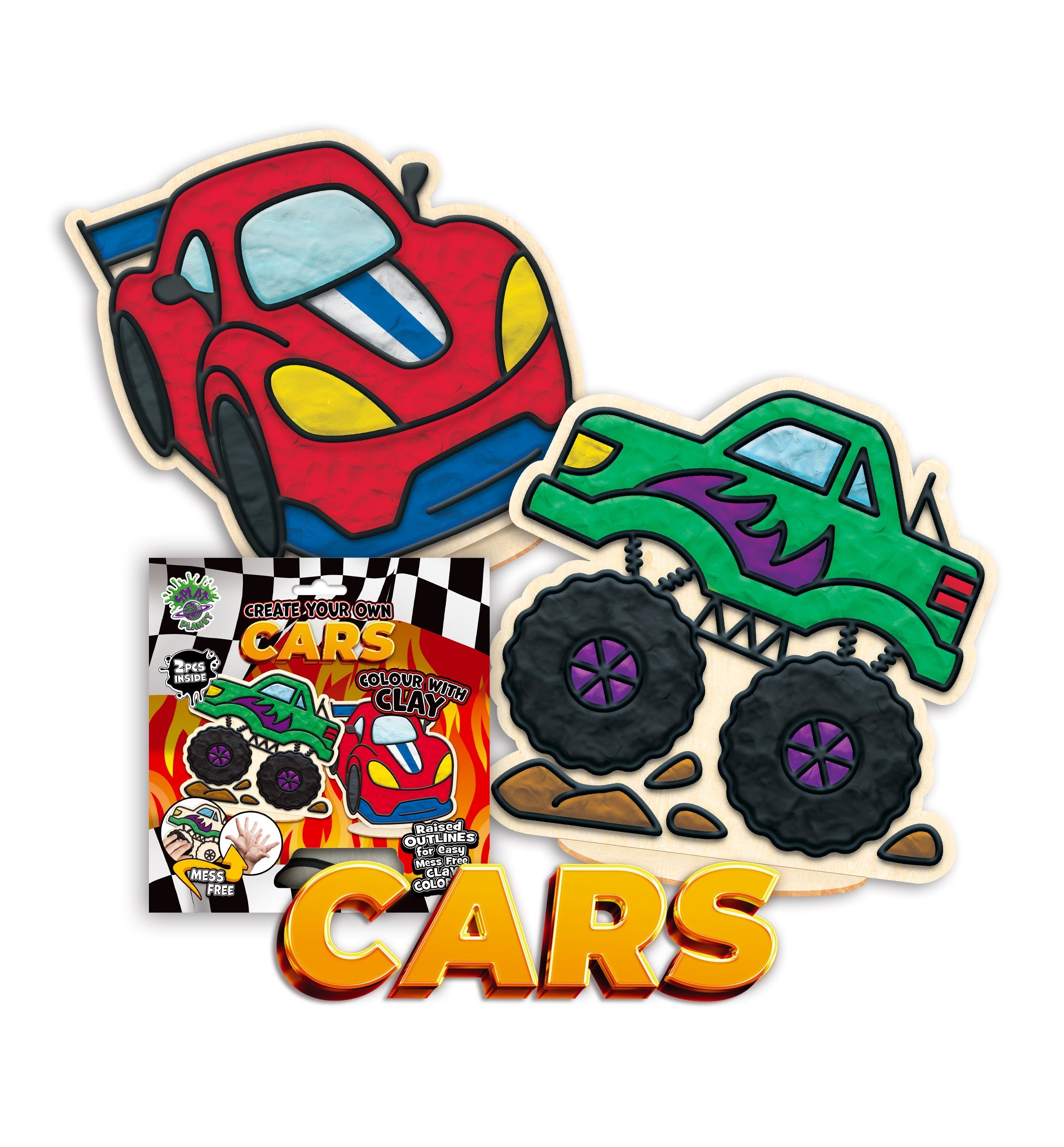 Cars clay coloring kit, Car themed clay art set, Car clay craft for kids, DIY car modeling kit, 3D car clay project, Sensory car clay kit, Creative car craft activity, Non-toxic clay craft set, Vehicle clay art kit, Kids car craft.