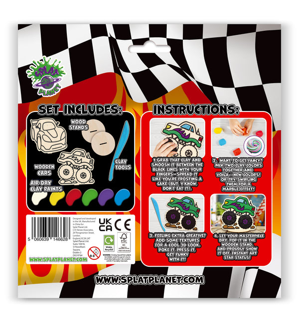 Cars clay coloring kit, Car themed clay art set, Car clay craft for kids, DIY car modeling kit, 3D car clay project, Sensory car clay kit, Creative car craft activity, Non-toxic clay craft set, Vehicle clay art kit, Kids car craft.