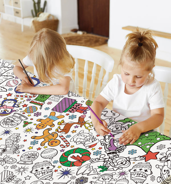 Christmas coloring tablecloth, Christmas coloring table cover, Kids Christmas coloring activity, Christmas coloring poster for children, Festive Christmas coloring tablecloth, Christmas themed craft activity, Holiday party coloring tablecloth, Giant coloring sheet for kids, Christmas arts and crafts activity, Creative Christmas coloring project, Eco friendly kids coloring activity, Christmas activity mat, Christmas craft gift for kids, Interactive coloring table cover, Holiday coloring activity, Winter them