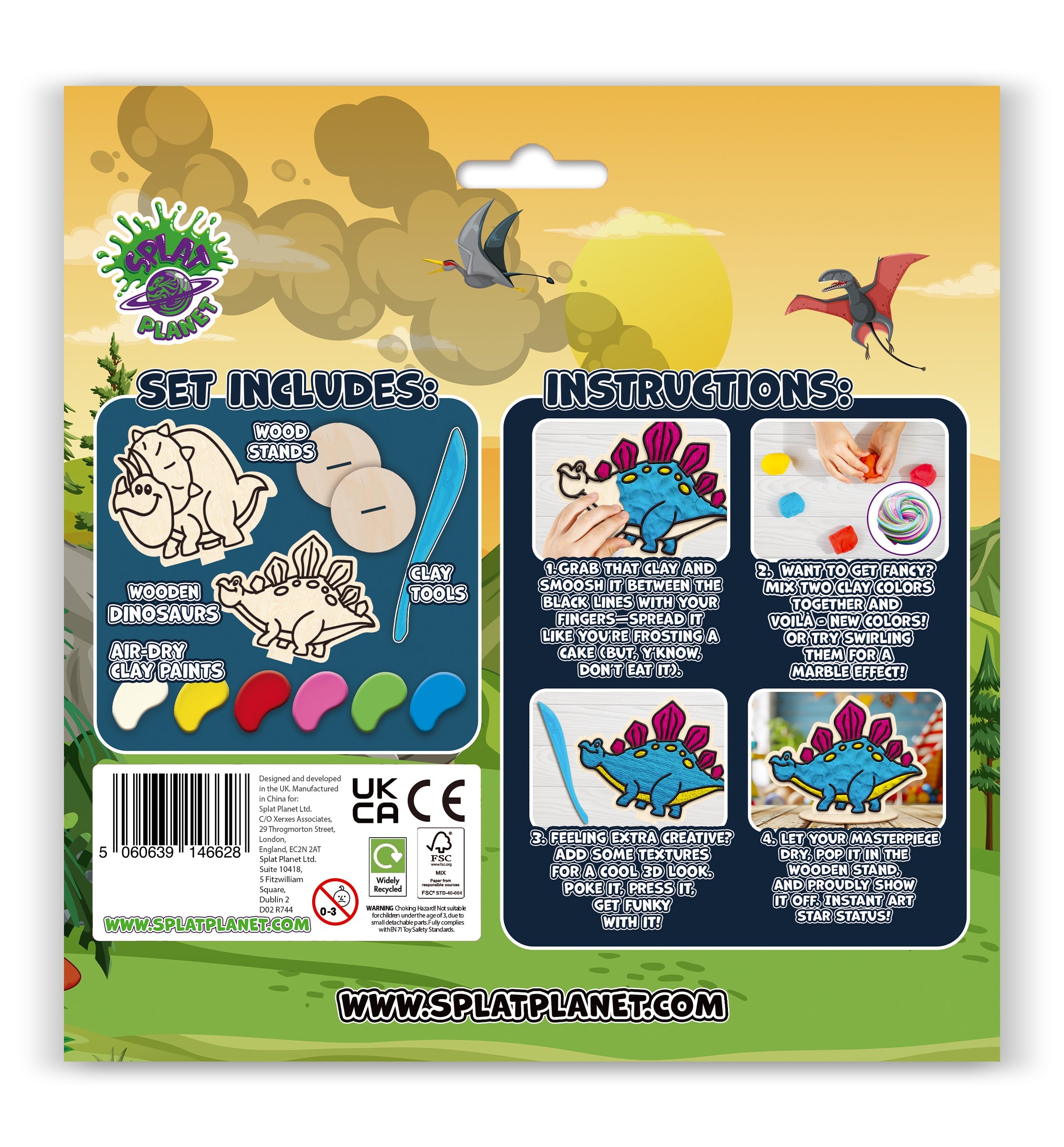 Dinosaur clay coloring kit, Dinosaur clay art set, Dino modeling craft for kids, Prehistoric clay coloring activity, DIY Dinosaur craft kit, Kids dinosaur sensory art, Dinosaur creative project, Non-toxic Dinosaur clay kit, T-Rex clay craft, Fun Dino activity for children.