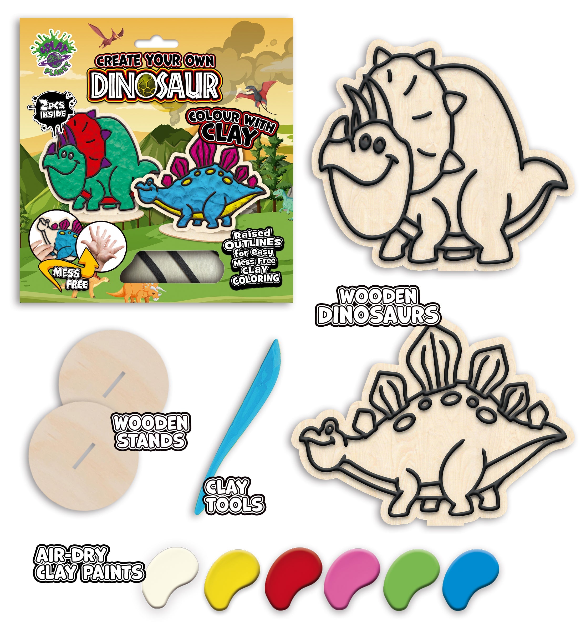 Dinosaur clay coloring kit, Dinosaur clay art set, Dino modeling craft for kids, Prehistoric clay coloring activity, DIY Dinosaur craft kit, Kids dinosaur sensory art, Dinosaur creative project, Non-toxic Dinosaur clay kit, T-Rex clay craft, Fun Dino activity for children.