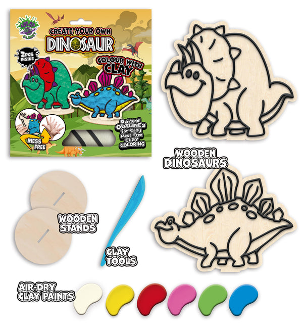 Dinosaur clay coloring kit, Dinosaur clay art set, Dino modeling craft for kids, Prehistoric clay coloring activity, DIY Dinosaur craft kit, Kids dinosaur sensory art, Dinosaur creative project, Non-toxic Dinosaur clay kit, T-Rex clay craft, Fun Dino activity for children.