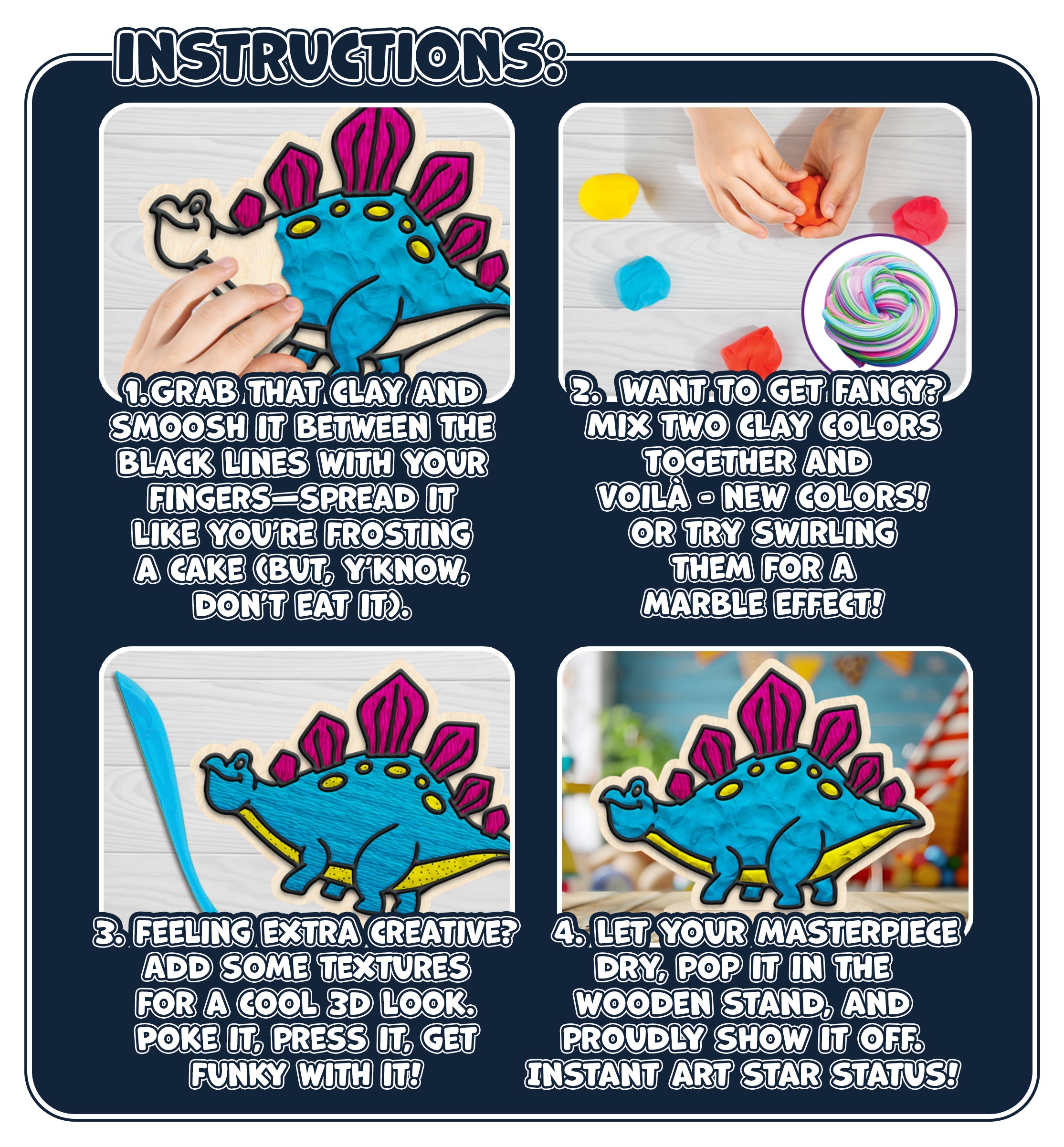 Dinosaur clay coloring kit, Dinosaur clay art set, Dino modeling craft for kids, Prehistoric clay coloring activity, DIY Dinosaur craft kit, Kids dinosaur sensory art, Dinosaur creative project, Non-toxic Dinosaur clay kit, T-Rex clay craft, Fun Dino activity for children.