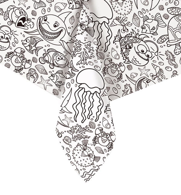 Sea Life coloring tablecloth, Ocean coloring table cover, Underwater coloring activity for kids, Sea creature coloring poster, Kids ocean craft activity, Party coloring tablecloth, Marine life coloring table cover, Giant coloring sheet for kids, Sea Life arts and crafts activity, Ocean themed coloring project, Creative coloring tablecloth for children, Eco friendly kids coloring activity, Underwater adventure coloring mat, Sea Life craft gift for kids, Splat Planet Sea  laminated table protector 240 x 120cm