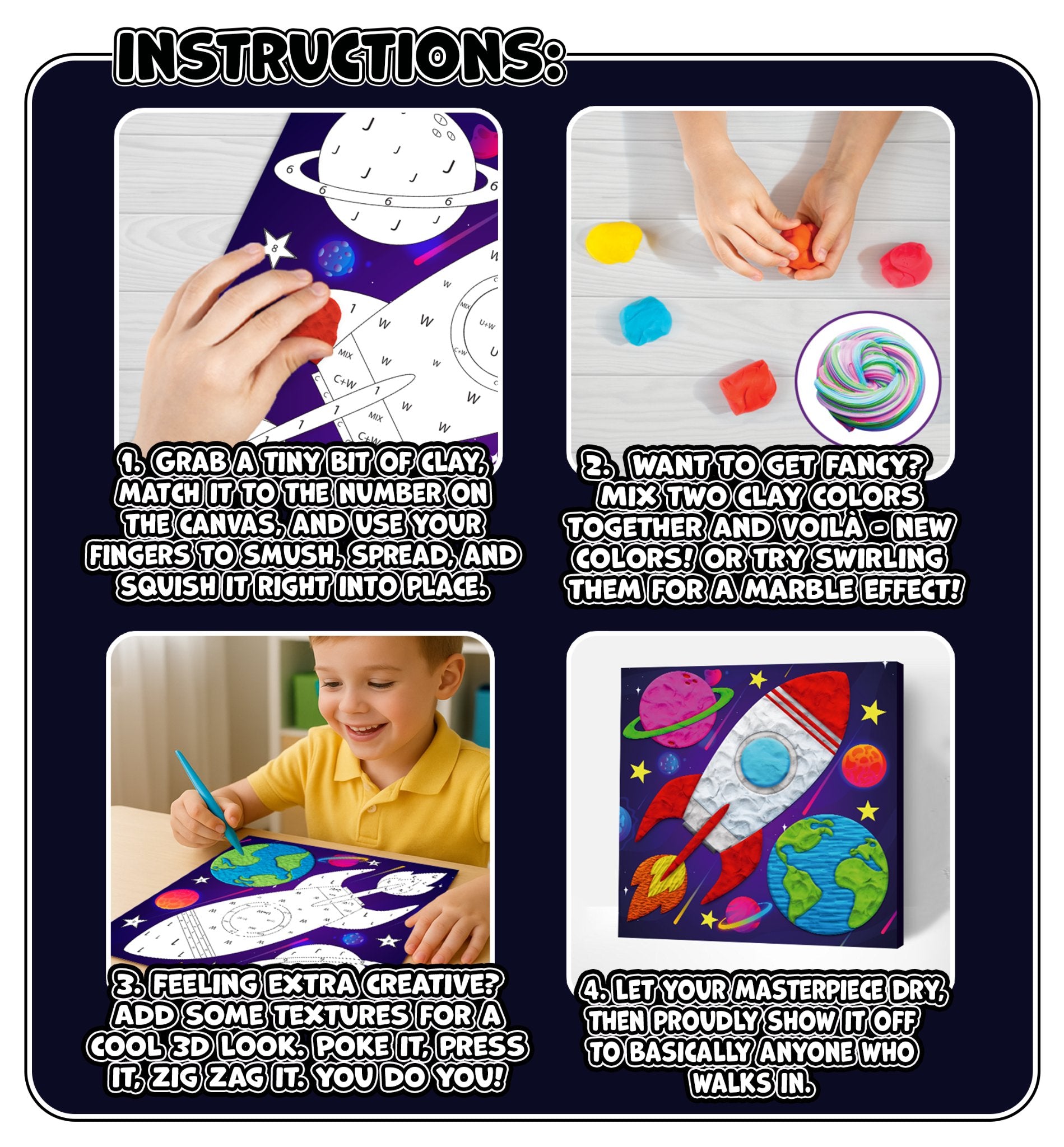 space clay painting kit, space craft kit, space clay art, paint by numbers clay kit, clay painting kit for kids, space art kit, space artwork, space gift, astronaut gift, sensory art activity, mess free craft, air dry clay kit, canvas art kit, creative activity for kids, kids craft kit, arts and crafts for kids, screen free activity, rainy day activity, space craft activity, outer space craft, clay art kit, DIY canvas art, space canvas, birthday gift for kids