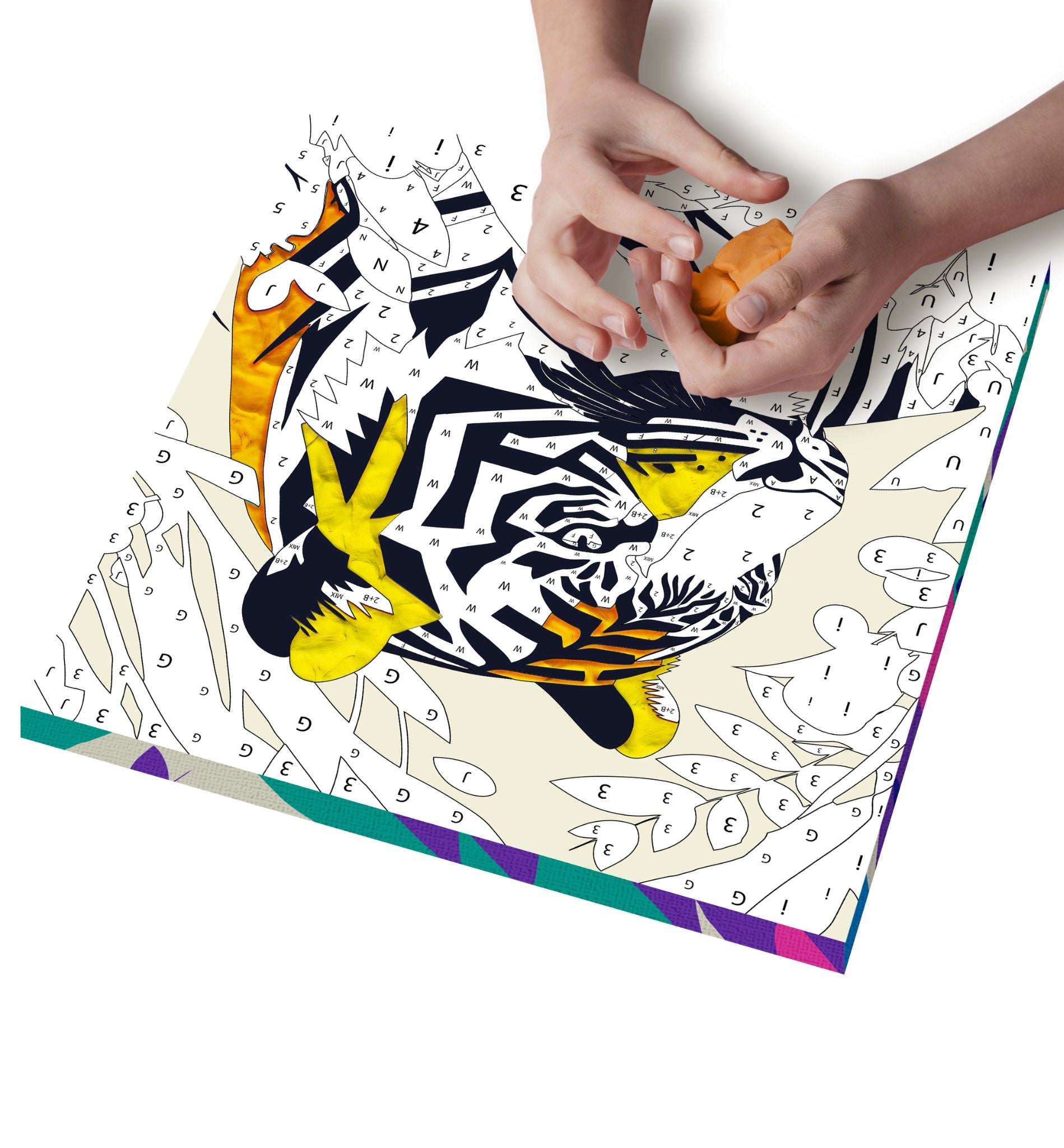 tiger clay painting kit, tiger craft kit, tiger clay art, paint by numbers clay kit, clay painting kit for kids, tiger art kit, tiger artwork, tiger gift, animal gift, sensory art activity, mess free craft, air dry clay kit, canvas art kit, creative activity for kids, kids craft kit, arts and crafts for kids, screen free activity, rainy day activity, tiger craft activity, jungle animal craft, clay art kit, DIY canvas art, tiger canvas, birthday gift for kids